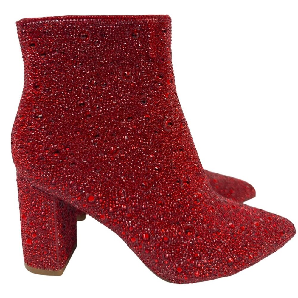 Betsey Johnson Women's Cady Rhinestone Zippered Booties Size 6 W V-Day Special!